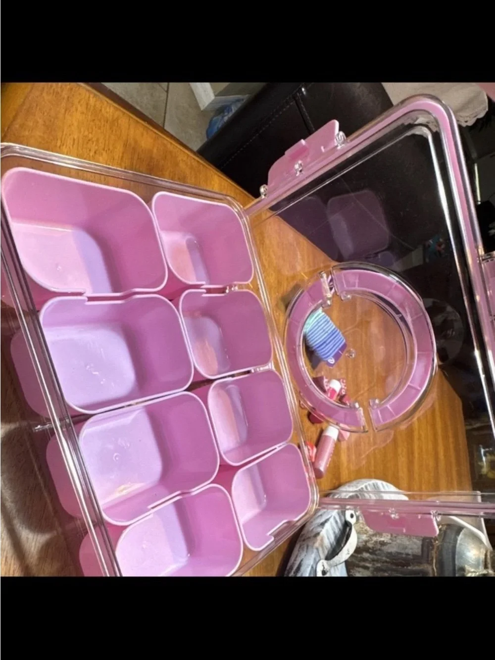 Pink 9-Compartment Meal Prep Container - Home Storage